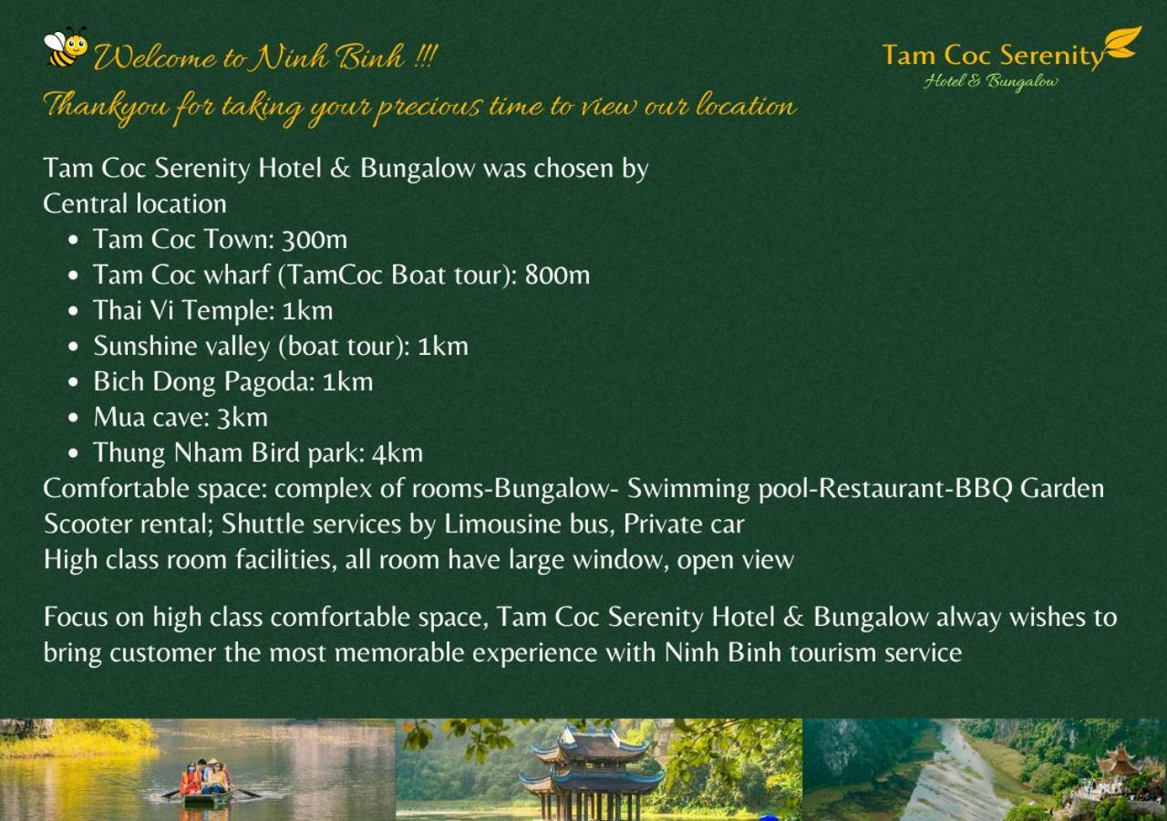 Tam Coc Serenity Hotel & Bungalow Ninh Binh Exterior photo